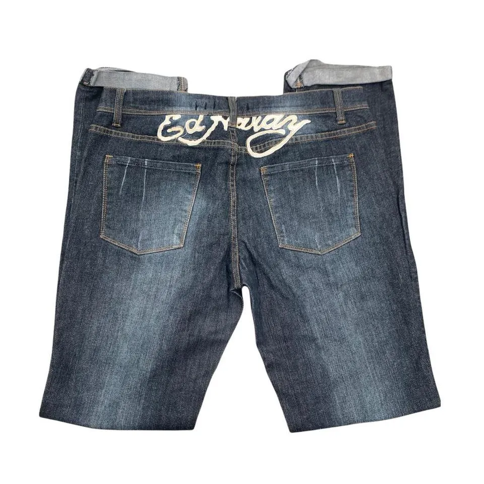 Ed Hardy Men's Navy and White Jeans