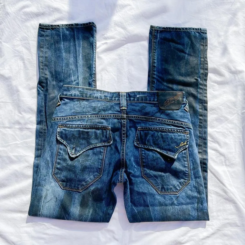 Ed Hardy Men's Blue and Navy Jeans