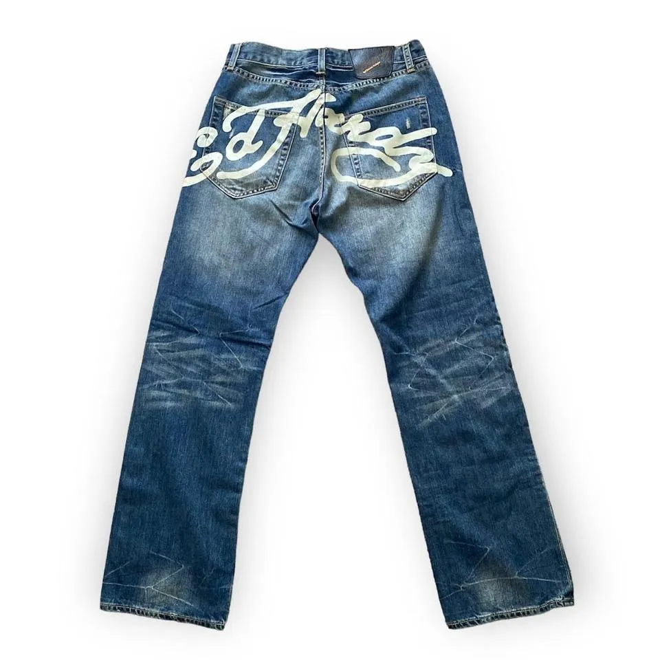 Ed Hardy Men's Blue and White Jeans