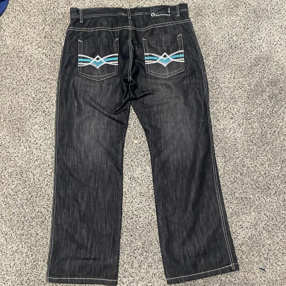 Ed Hardy Men's Blue and Black Jeans
