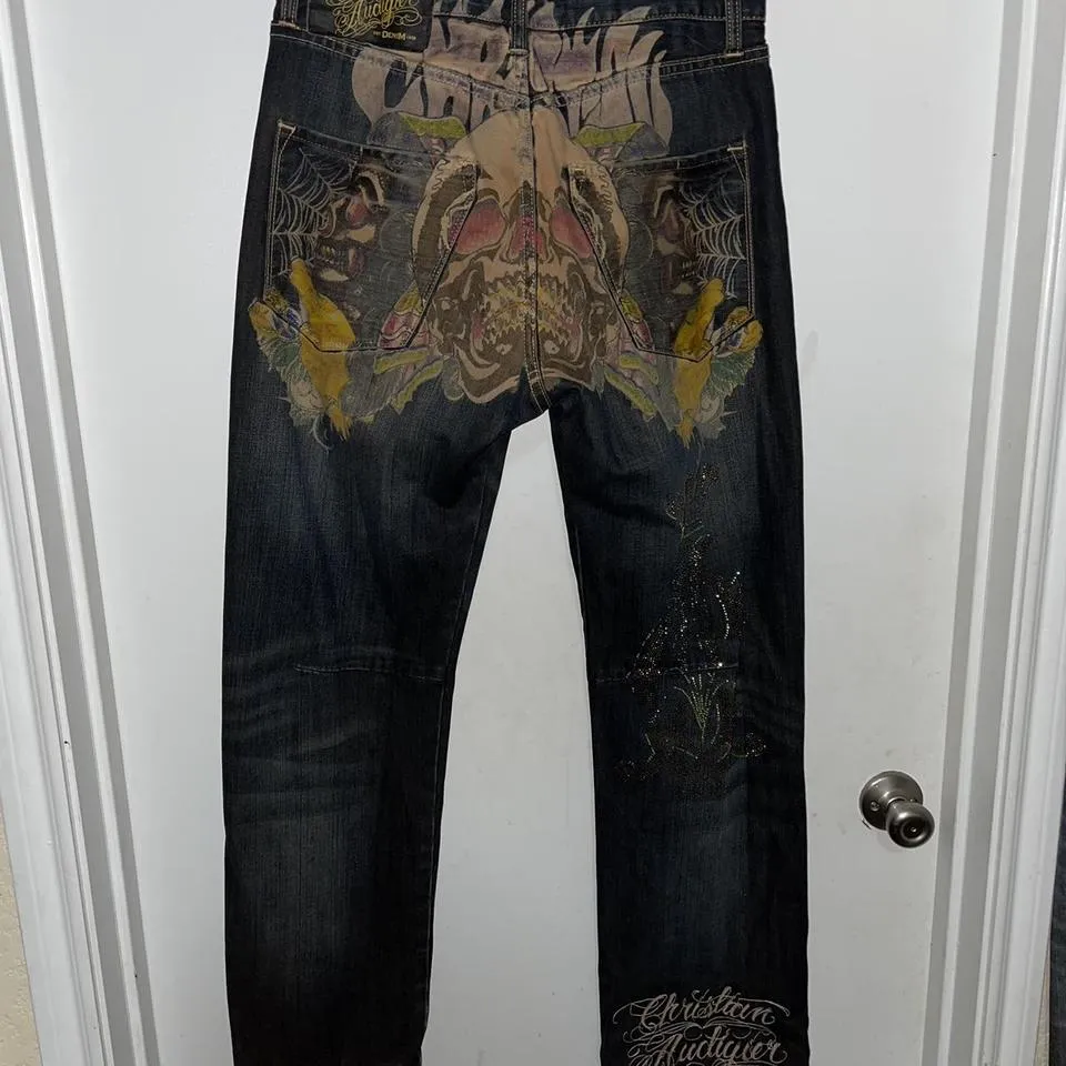 Ed Hardy Men's Navy and Blue Jeans