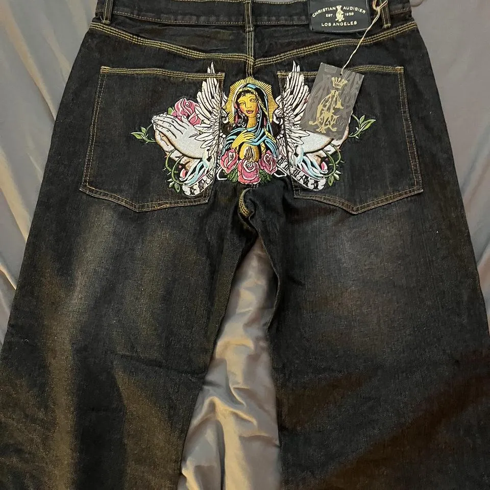 Ed Hardy Men's Navy and Blue Jeans