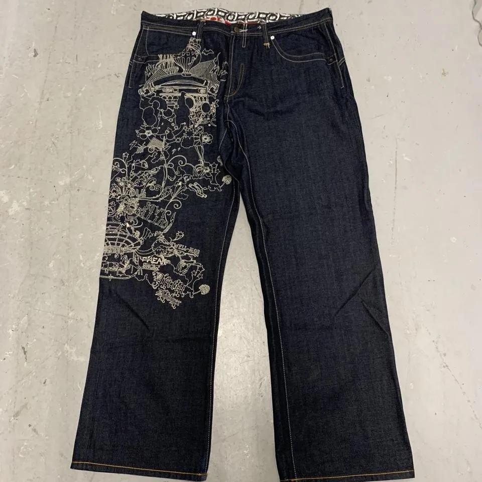 Ed Hardy Men's Purple and Black Jeans