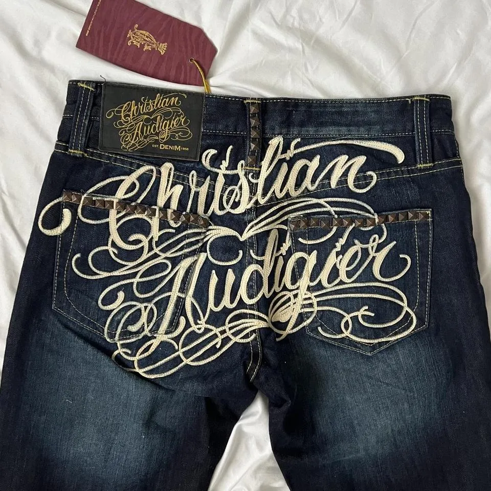 Ed Hardy Men's Navy and Blue Jeans