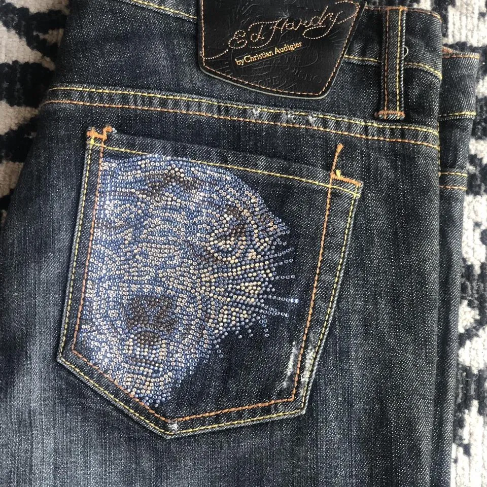 Ed Hardy Men's Blue and Navy Jeans