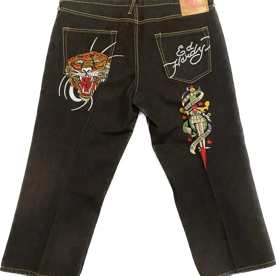 Ed Hardy Men's Black and White Jeans