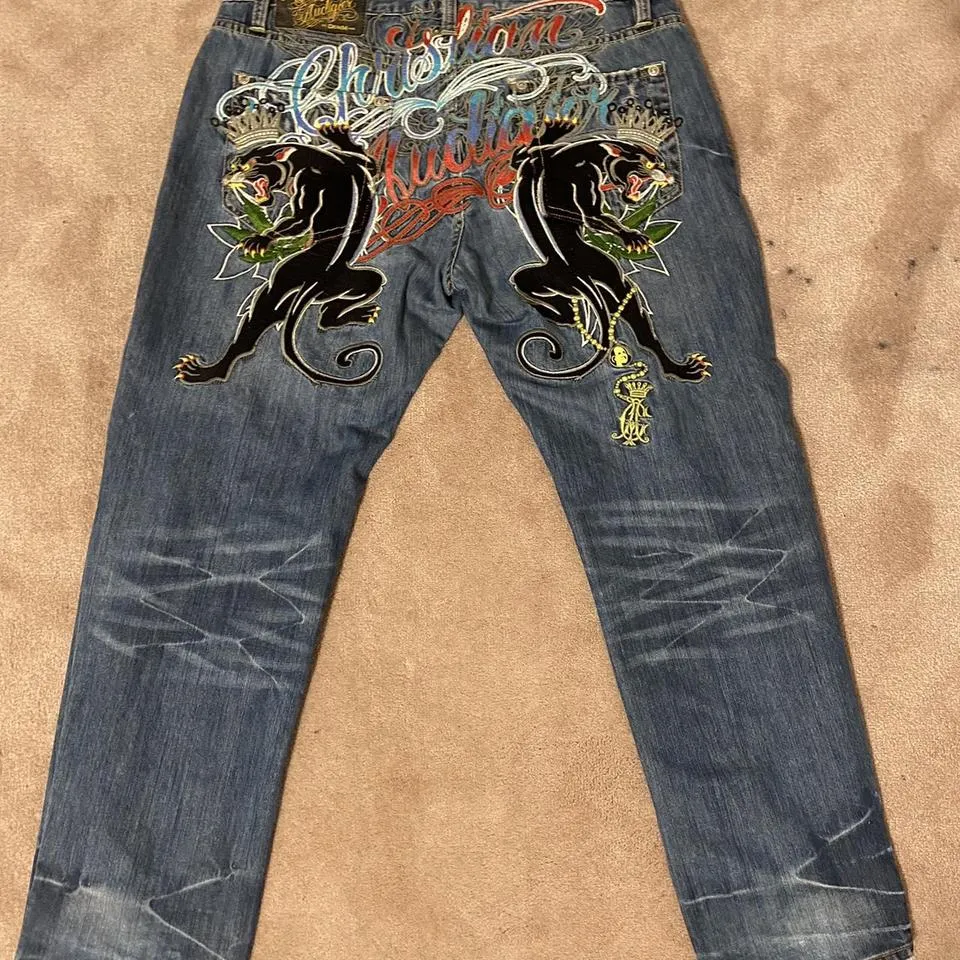 Ed Hardy Men's Navy and Black Jeans