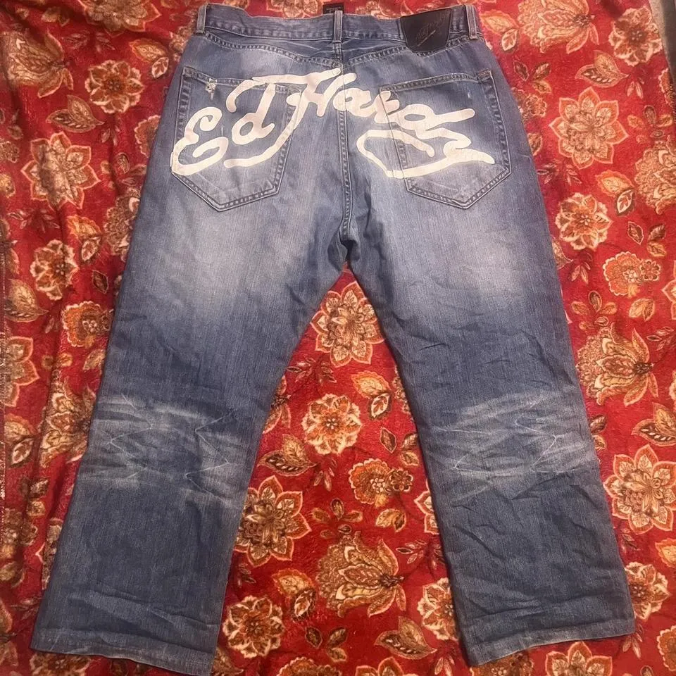Ed Hardy Men's Blue and White Jeans