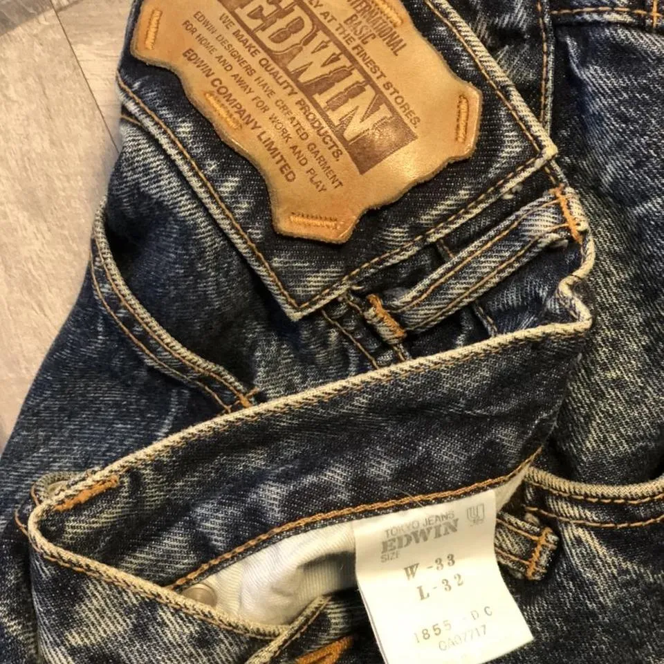 Edwin Men's Blue and White Jeans