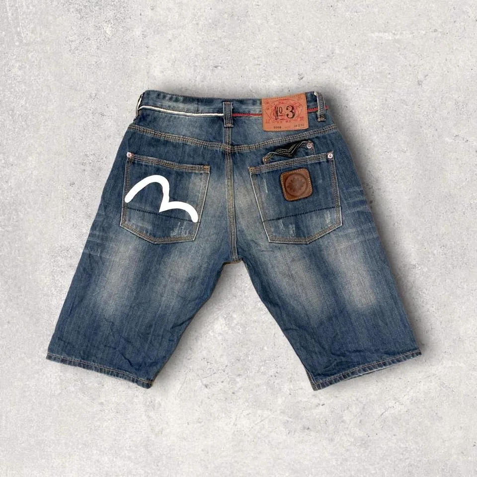 Evisu Men's Navy and White Jeans