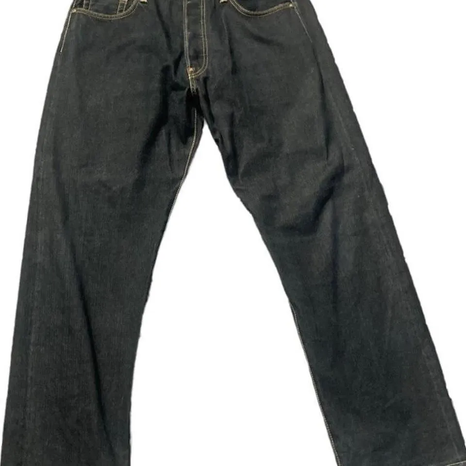 Evisu Men's White and Navy Jeans