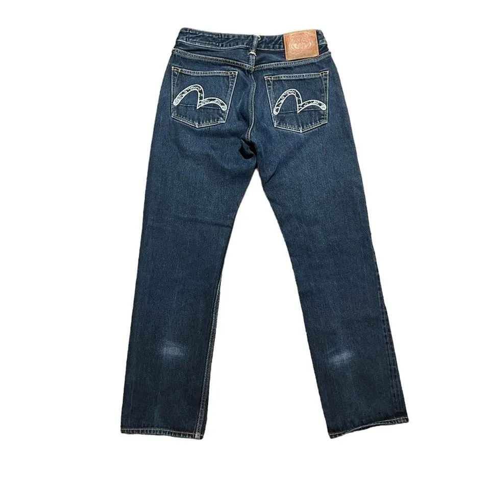 Evisu Men's Blue and White Jeans