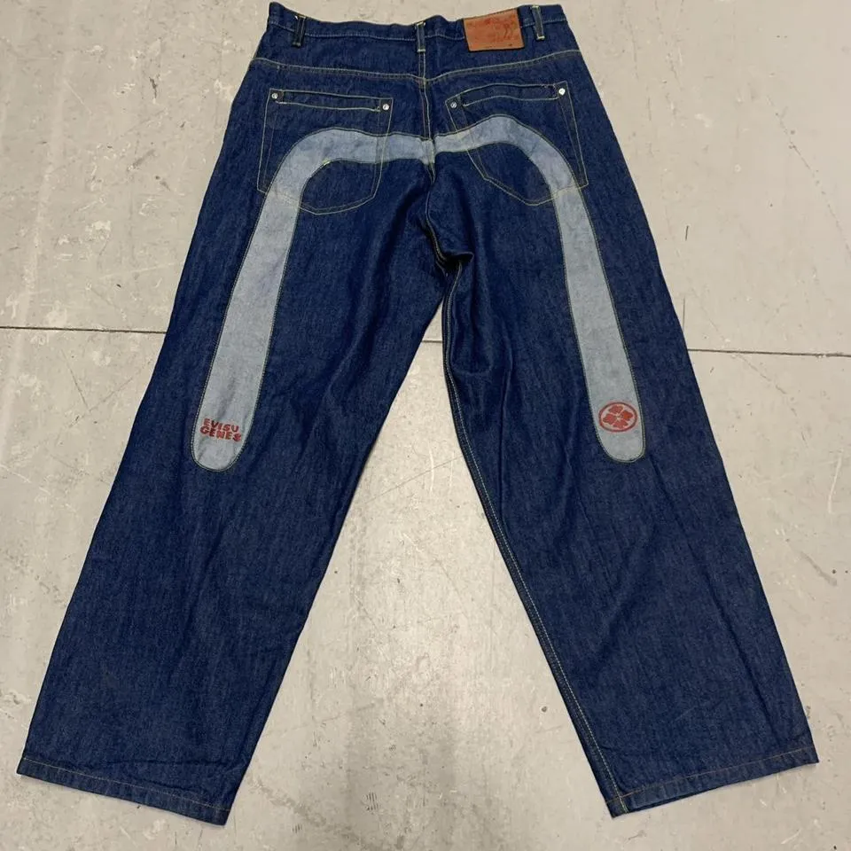 Evisu Men's Blue and Navy Jeans
