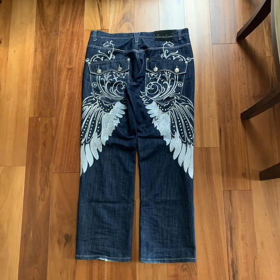 Men's Navy and Silver Jeans