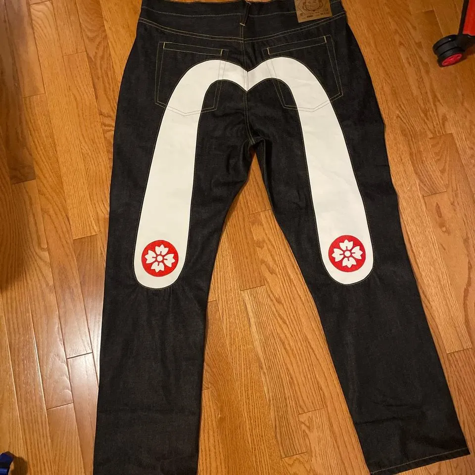 Evisu Men's Red and White Jeans