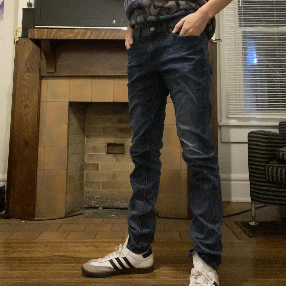 Express Men's Navy and Blue Jeans
