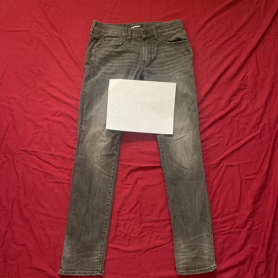Express Men's Grey and Black Jeans