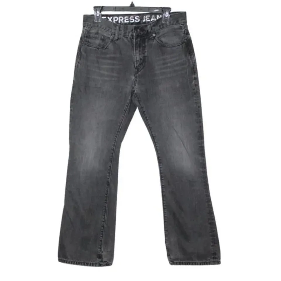 Express Men's Black and Grey Jeans