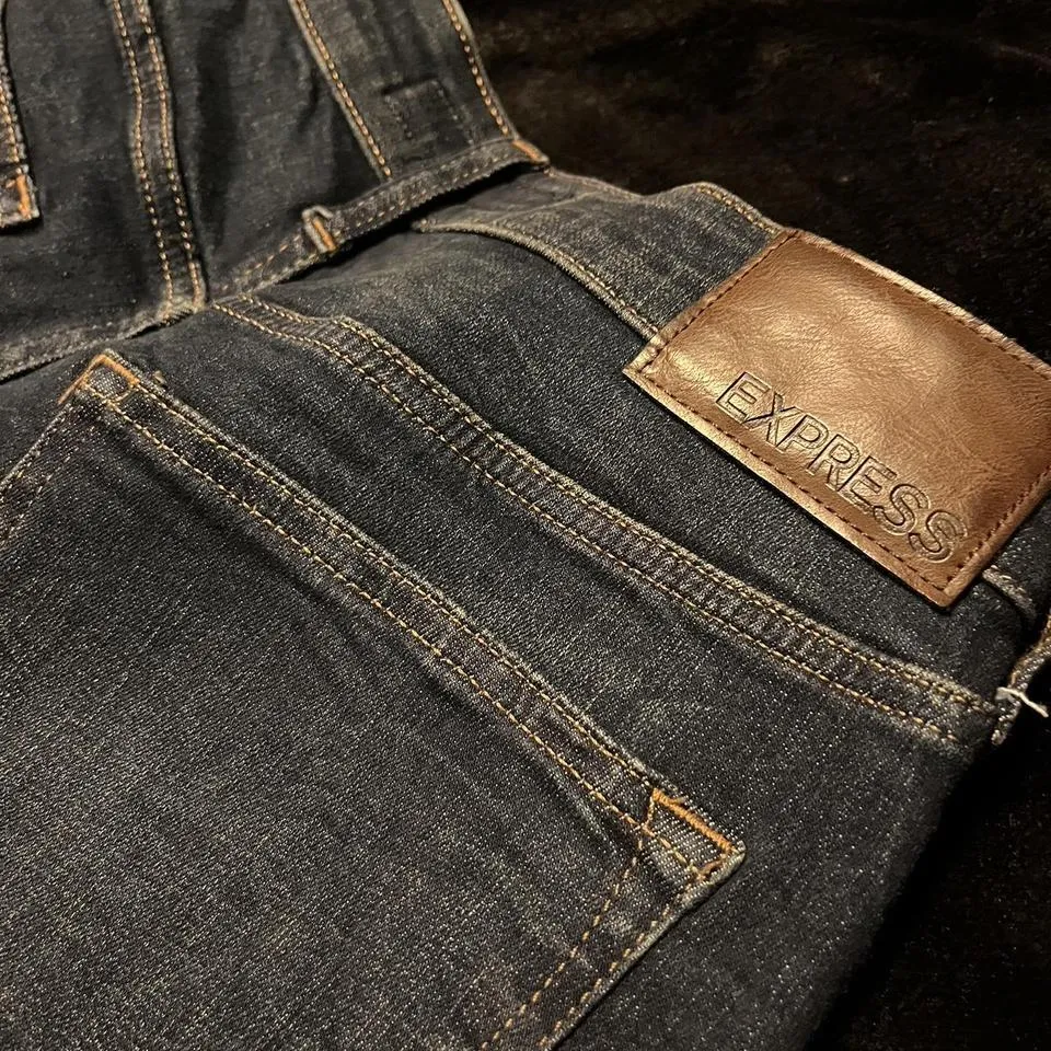Express Men's Navy and Blue Jeans