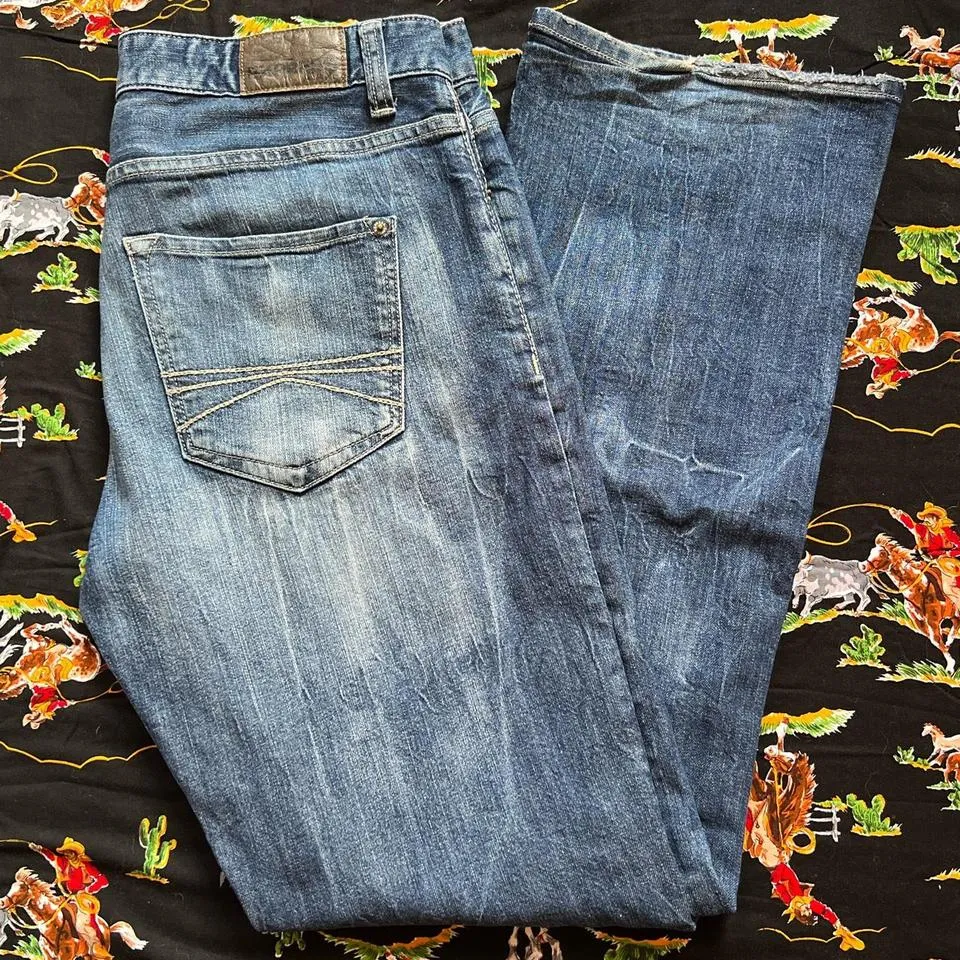 Express Men's Blue and Navy Jeans