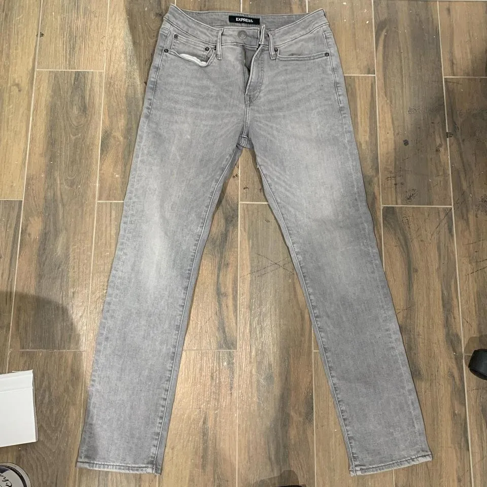 Express Men's Grey and Silver Jeans