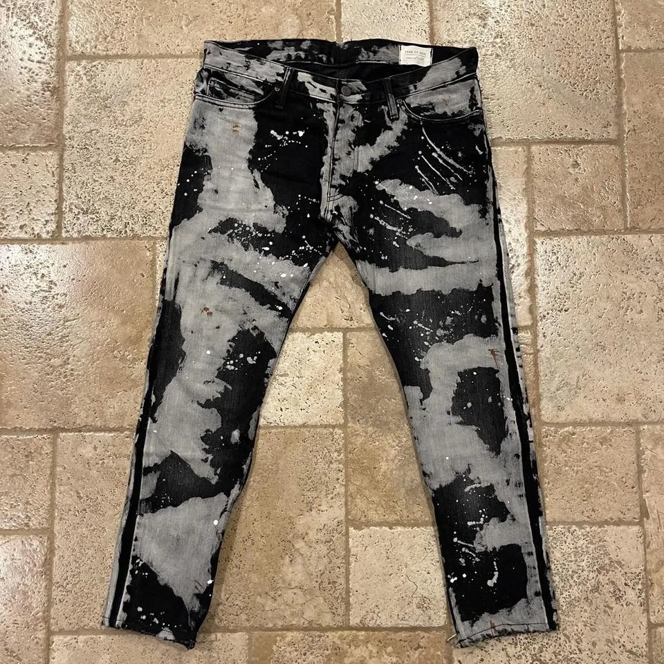 Fear of God Men's Black and Grey Jeans