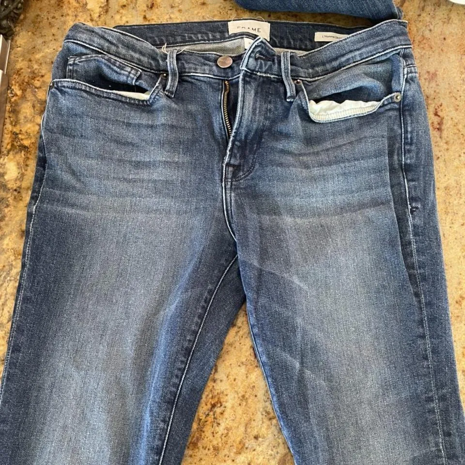 Frame Men's Navy and Blue Jeans