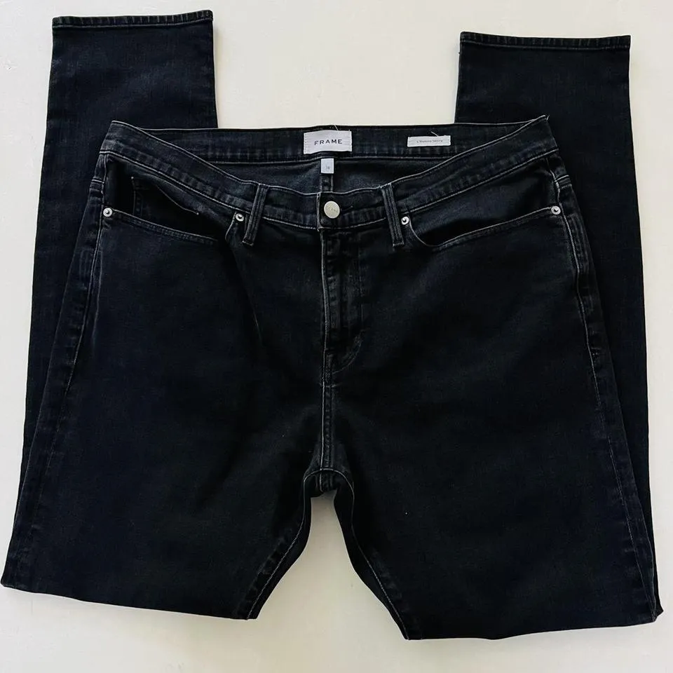 Frame Men's Black and Grey Jeans