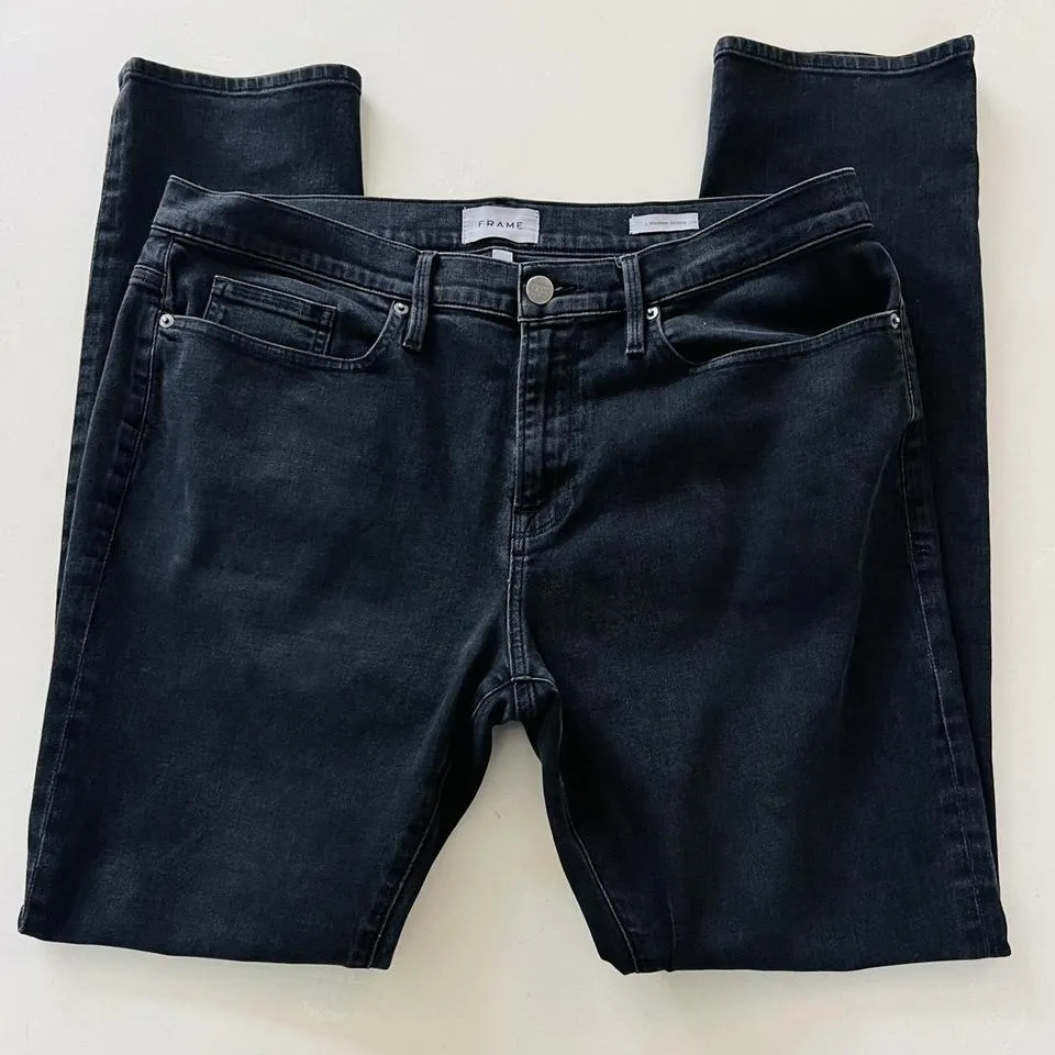 Frame Men's Black and Grey Jeans