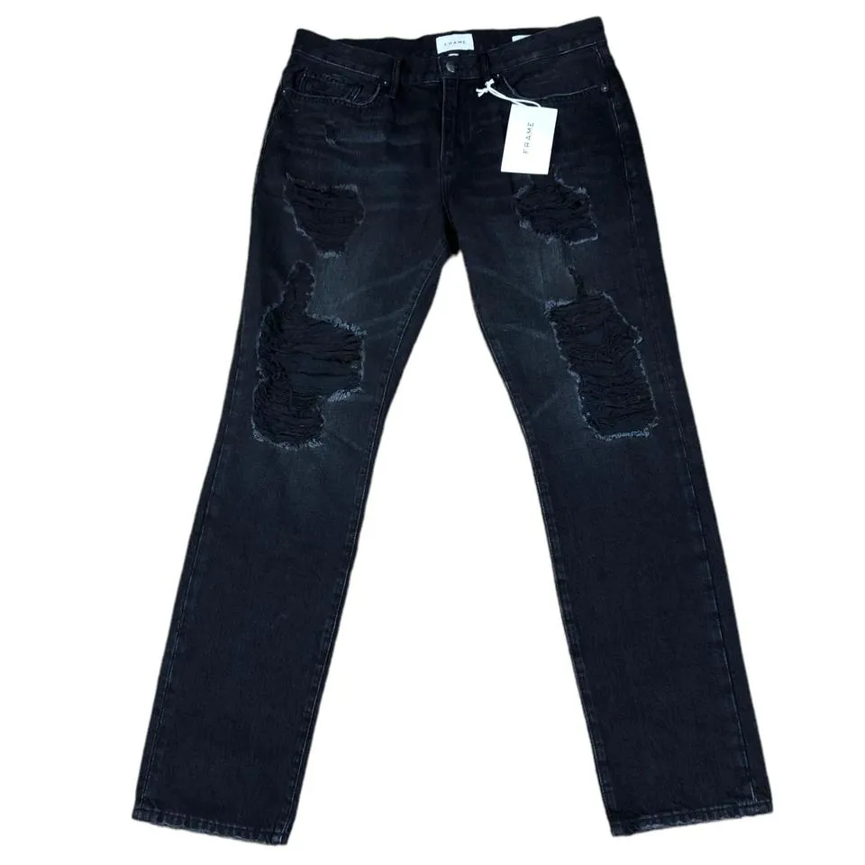 Frame Men's Black and Grey Jeans