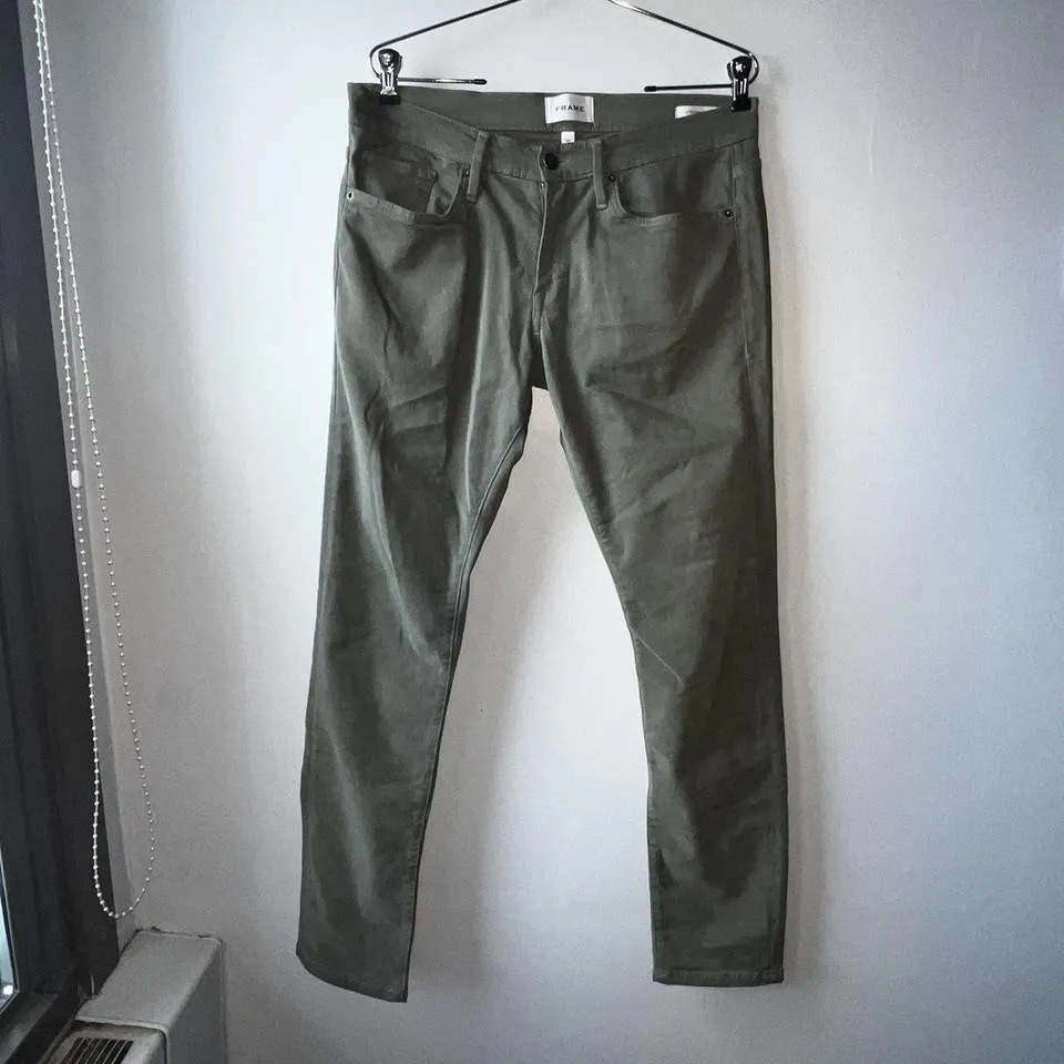 Frame Men's Khaki and Green Jeans