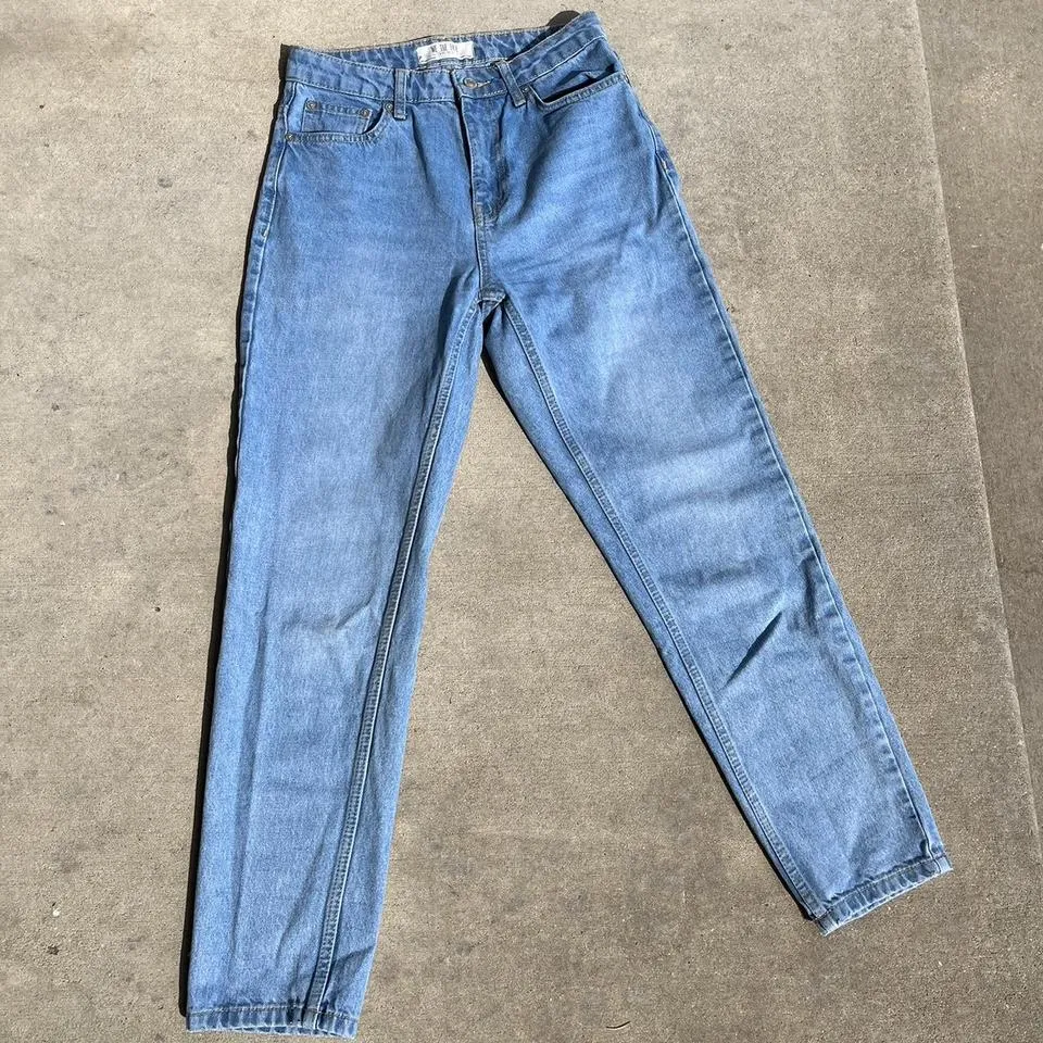 Free People Men's Blue and White Jeans