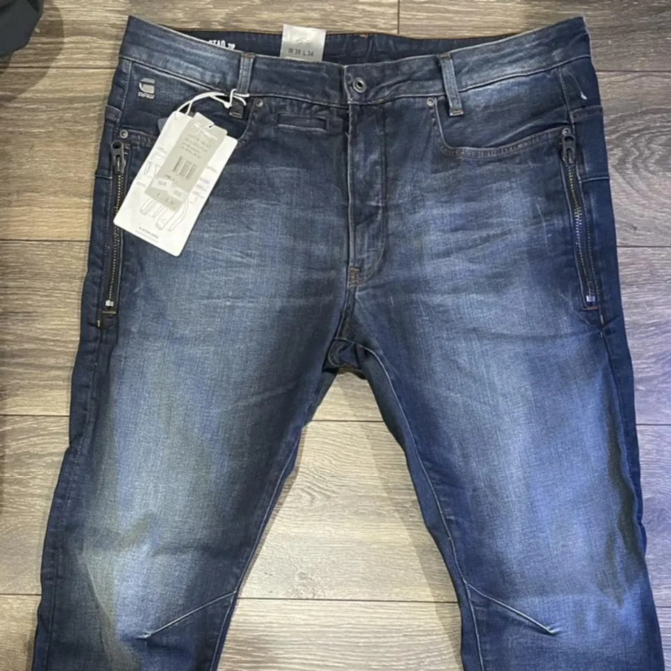 G-Star Men's Navy and Blue Jeans