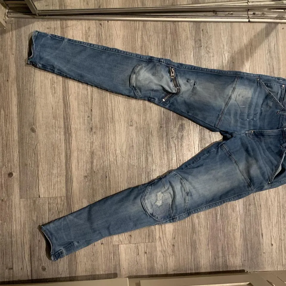 G-Star Men's Blue and Navy Jeans
