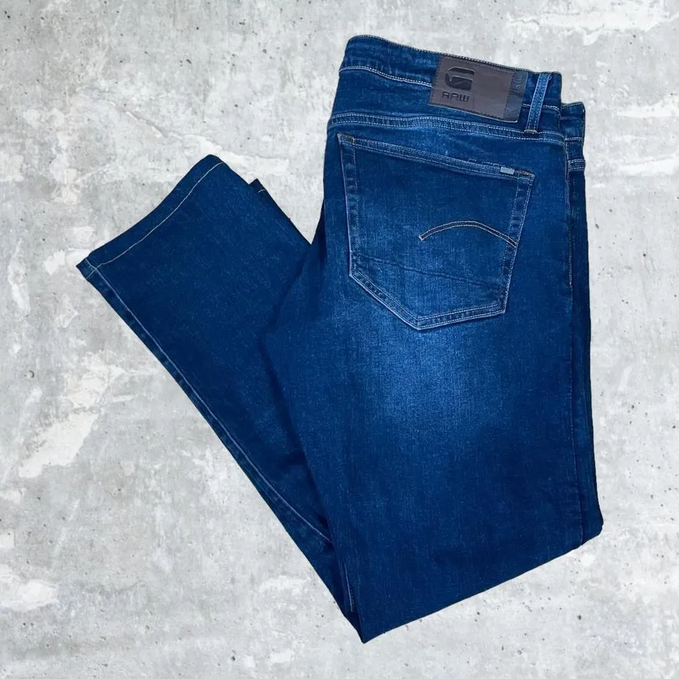 G-Star Men's Blue and Navy Jeans