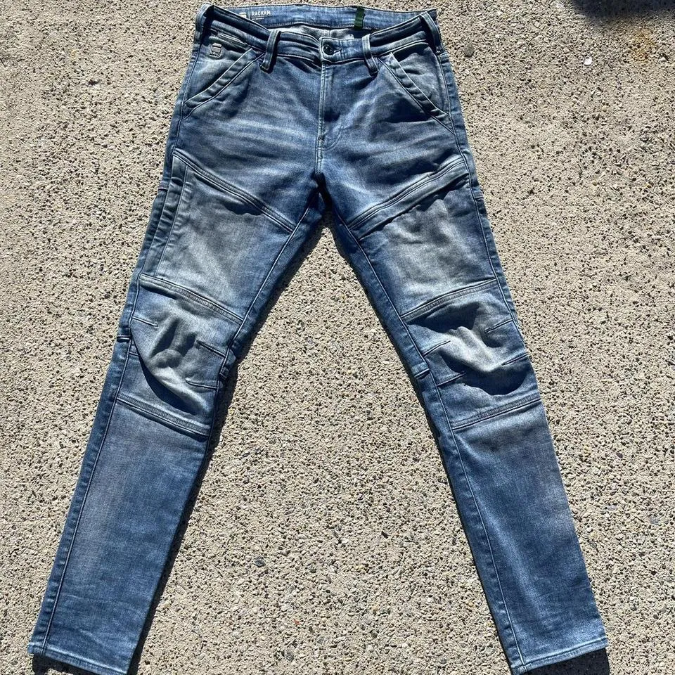 G-Star Men's Blue and Silver Jeans