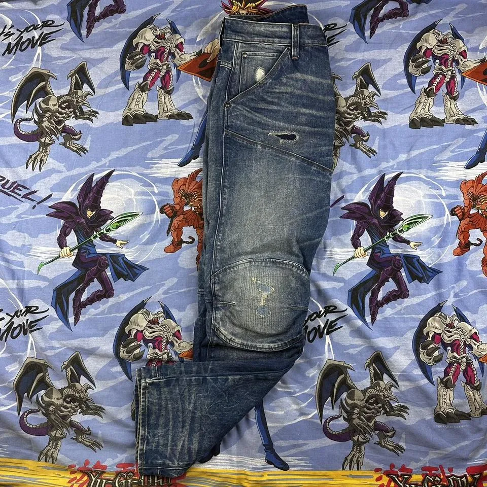 G-Star Men's Blue and Navy Jeans