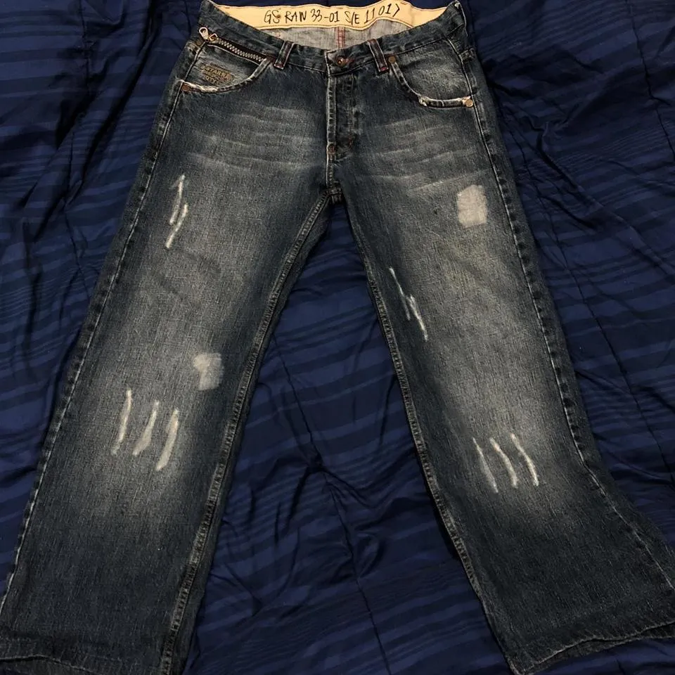 G-Star Men's Blue and Red Jeans