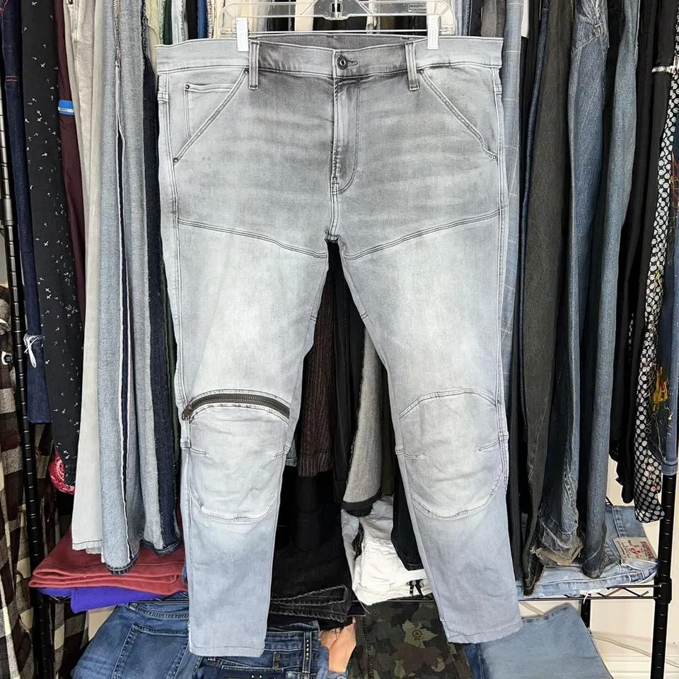 G-Star Men's Grey and Black Jeans