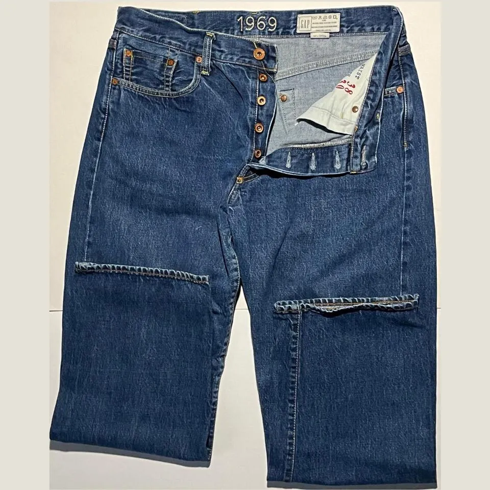 Gap Men's Navy and Blue Jeans