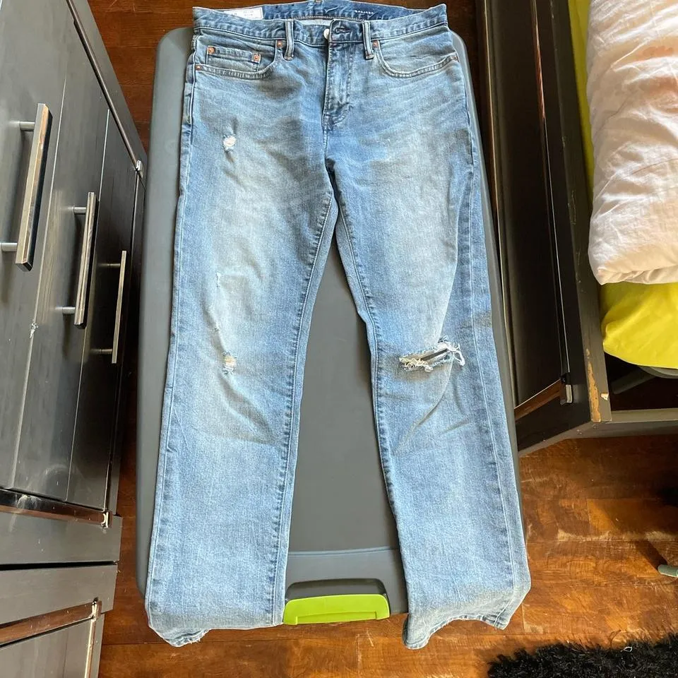 Gap Men's Grey and Blue Jeans