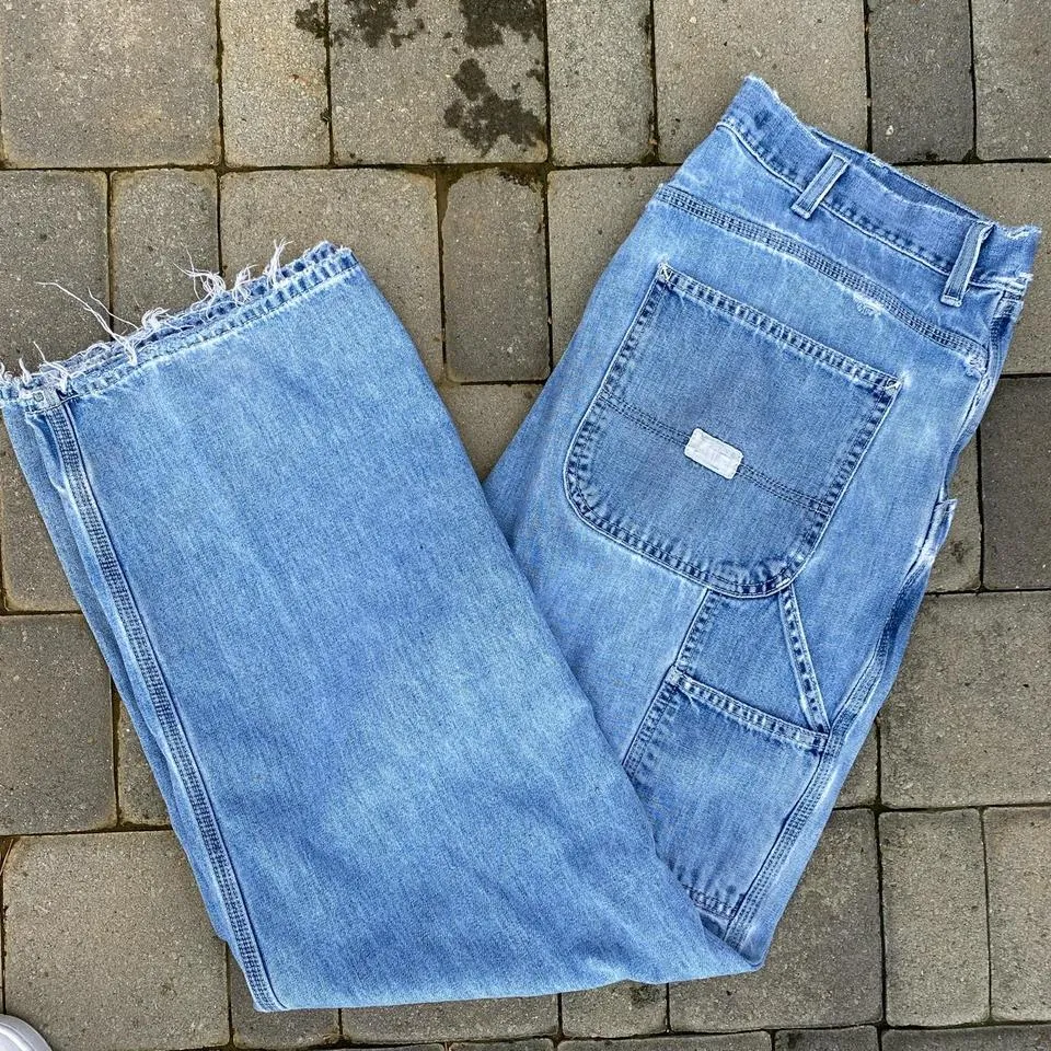 Gap Men's Blue and White Jeans