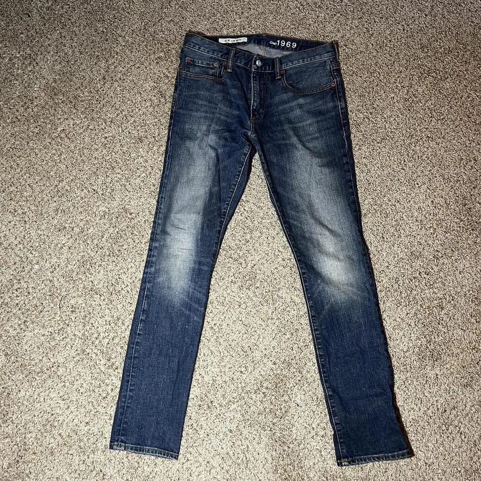Gap Men's Navy and Blue Jeans