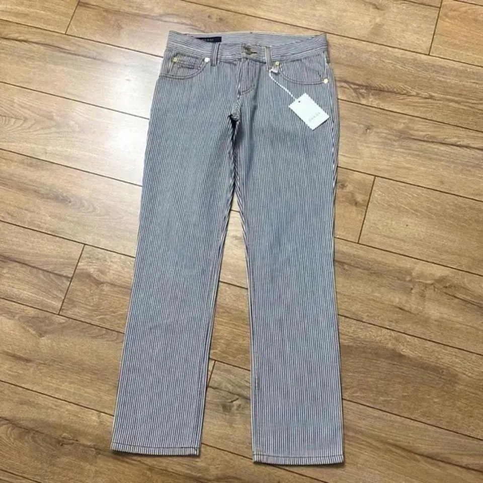 Gucci Men's Blue and White Jeans