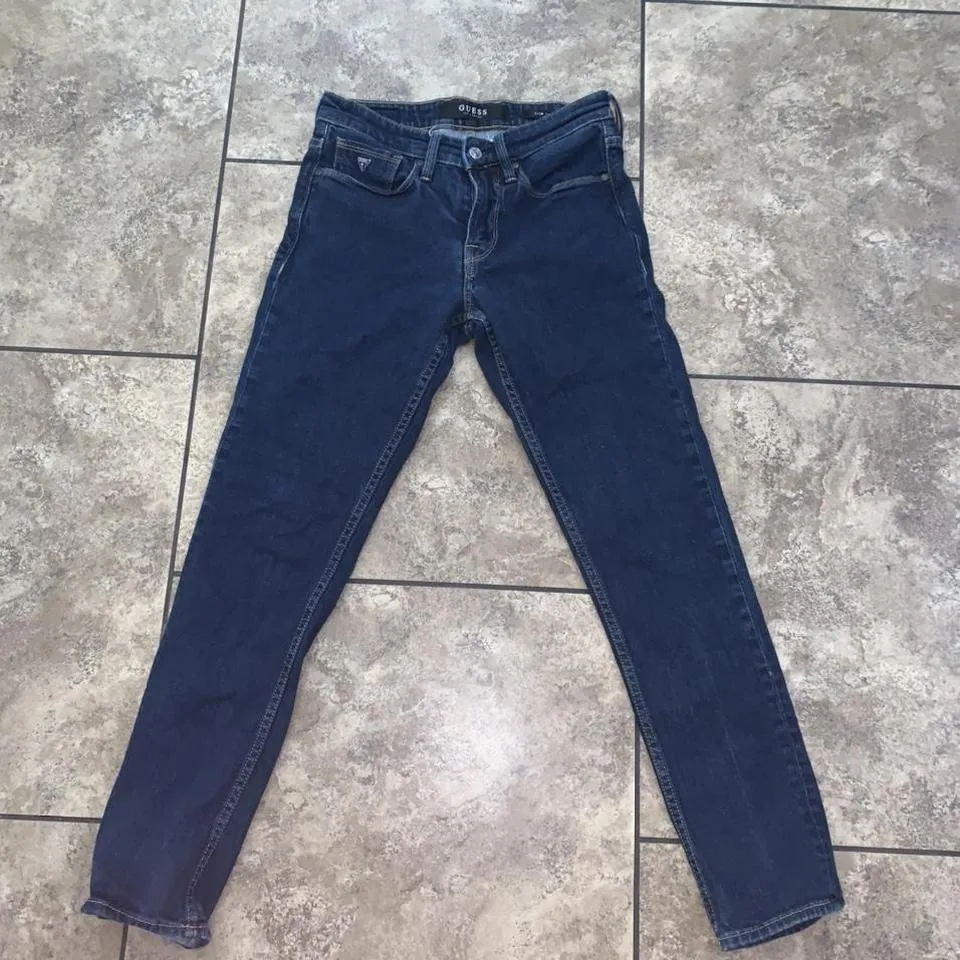 Guess Men's Blue and Black Jeans