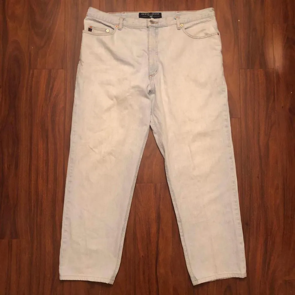 Guess Men's Blue and Grey Jeans