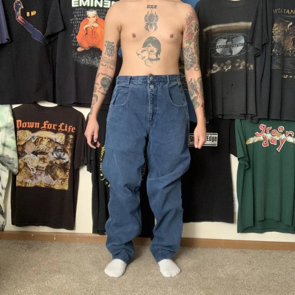 Guess Men's Blue and Navy Jeans