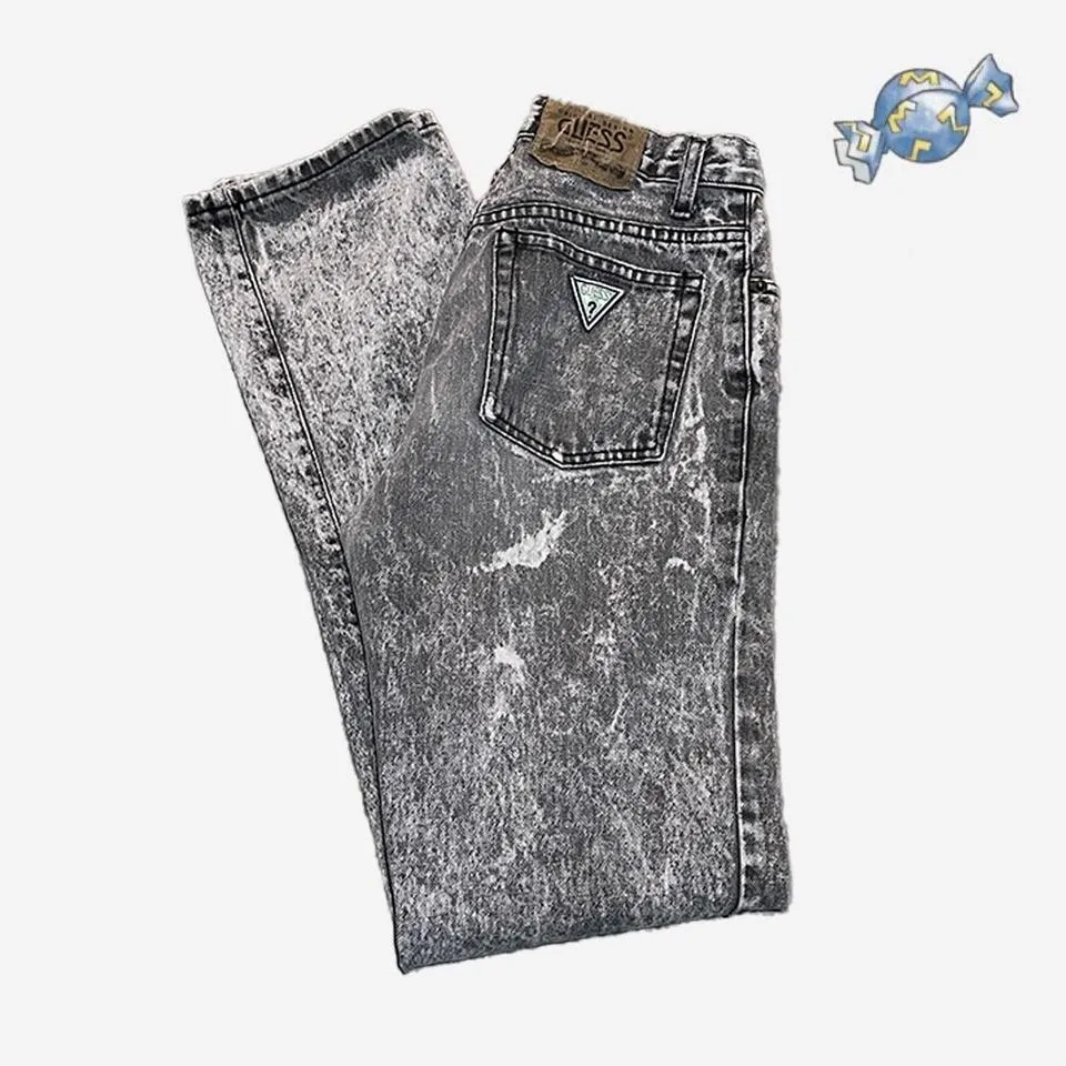 Guess Men's Grey and White Jeans