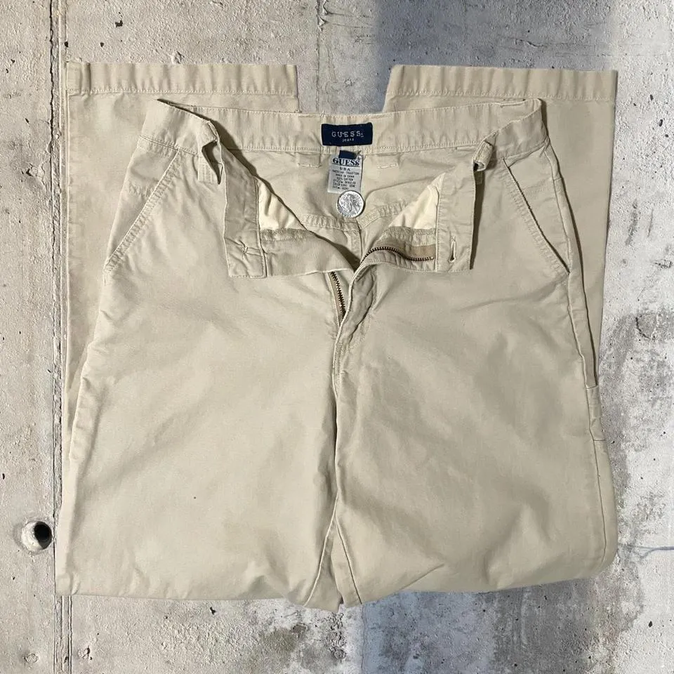 Guess Men's Tan and Cream Jeans