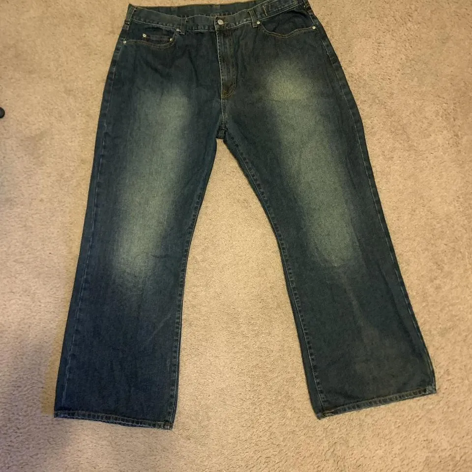 Guess Men's Navy and Grey Jeans